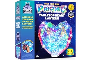 PURPLE LADYBUG Prismic Make Your Own 3D Heart Table Light for Girls, DIY Room Decor Craft, Gift for Girls 8, 9, 10, 11, 12-16 Years Old, Tweens & Teens, Birthday Gifts, Kids Arts and Crafts