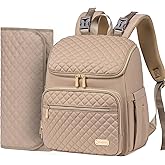 Weitars Diaper Bag Backpack Large Baby Diaper Bag with Changing Pad Travel Diaper Backpack,Baby Bag for Boys Girls,Stroller Straps,5 Insulated Pockets (Khaki)