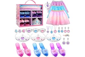 Tinkkorz Princess Dress Up Toys and Jewelry Boutique, Girls Role Play Gift Set, Kids Toys for 3-6 Years Girl, Birthday Party Favors, Pretend Play Gifts for Little Girls Aged