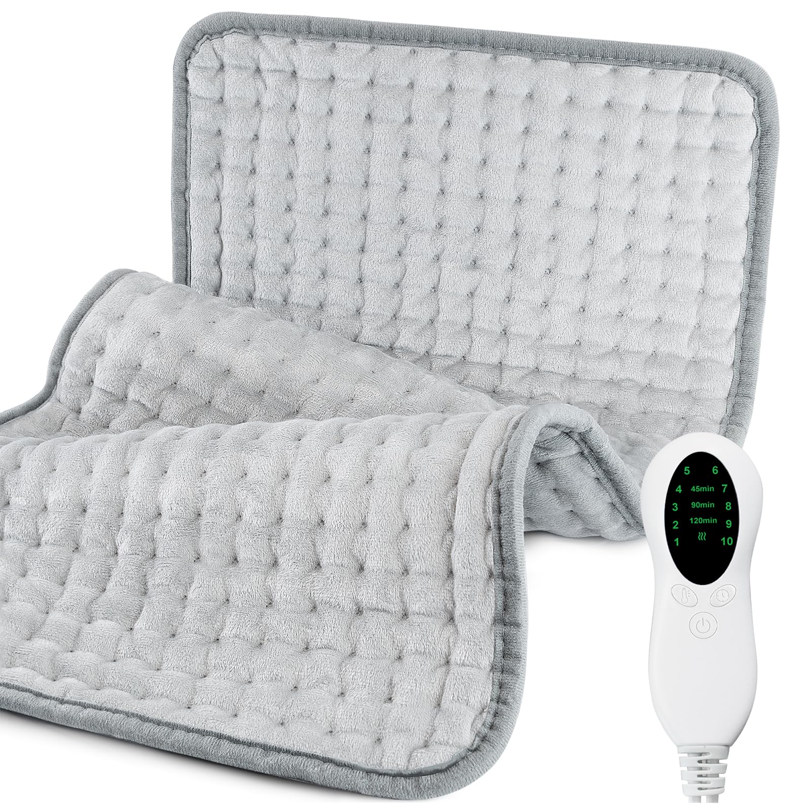 LANVA Heating Pad for Back Pain & Period Cramps Relief - Christmas Gifts for Women Men Mom Dad, Portable Electric Neck and Shoulder Heating Pads Large, 10 Heat Settings, ETL Certified, 12