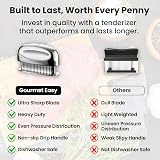Gourmet Easy Meat Tenderizer Tool 100% Stainless Steel Hand Held Needle Blades view 5