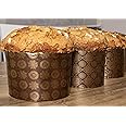 15oz Round Panettone Paper Mold | 12 Pack | Non Stick Easter Bread Kulich Paska Brown Design W 5.1 x H 3.35-In by SHSH trade group