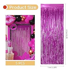 Ohiyoo 5 Pack Hot Pink Fringe Backdrop 3.2ft x