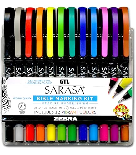 SarasA Amazon.com: Zebra Sarasa Fineliner Pen, 0.8mm, Black, 12