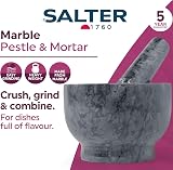 Salter Marble Pestle and Mortar Set Black – Hand Grind Spices & Herbs view 3