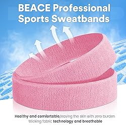 BEACE Sweatbands Sports Headband for Men & Women