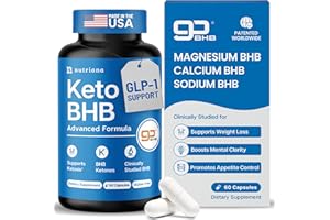 Nutriana BHB Exogenous Ketones with Magnesium BHB, Calcium & Sodium – Keto Pills for Men & Women – Keto Supplements for Focus, Energy & Ketosis Support – Carb-Free GLP-1 Support Capsules