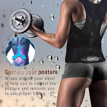 Amazon.com: Back Brace Adjustable Posture Corrector Brace. Improve your posture with Best Elastic Posture Shoulder Back brace.