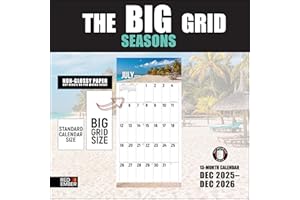 RED EMBER The Big Grid - Seasons in Nature 2026 Wall Calendar 12 Month | 12" x 24" Open | Giftable | Calendar 2026