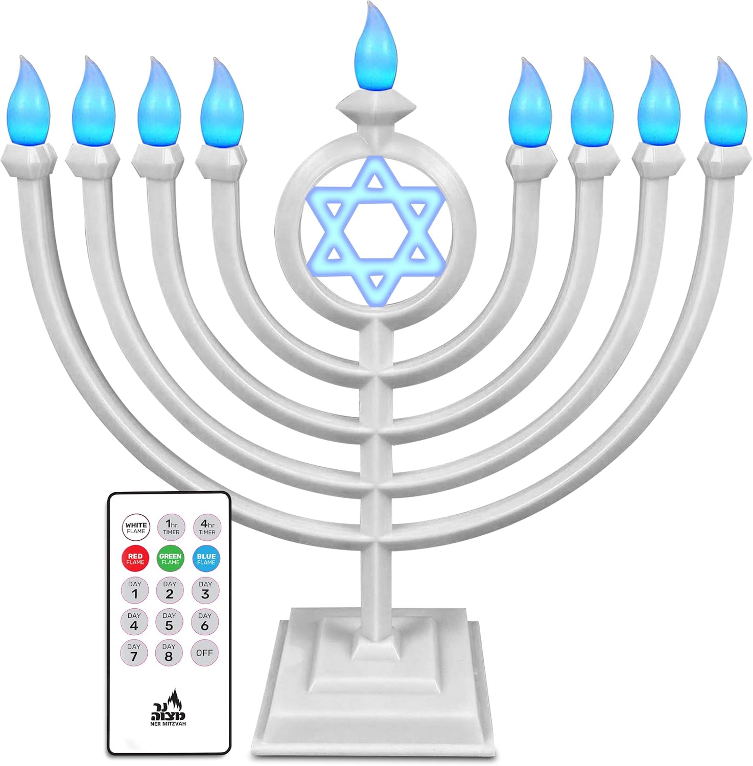 Ner Mitzvah LED Electric Hanukkah Menorah Color Changing