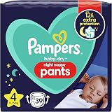 Pampers Baby Nappy Pants Size 4 39 Nappies Night Dry 12h Absorb