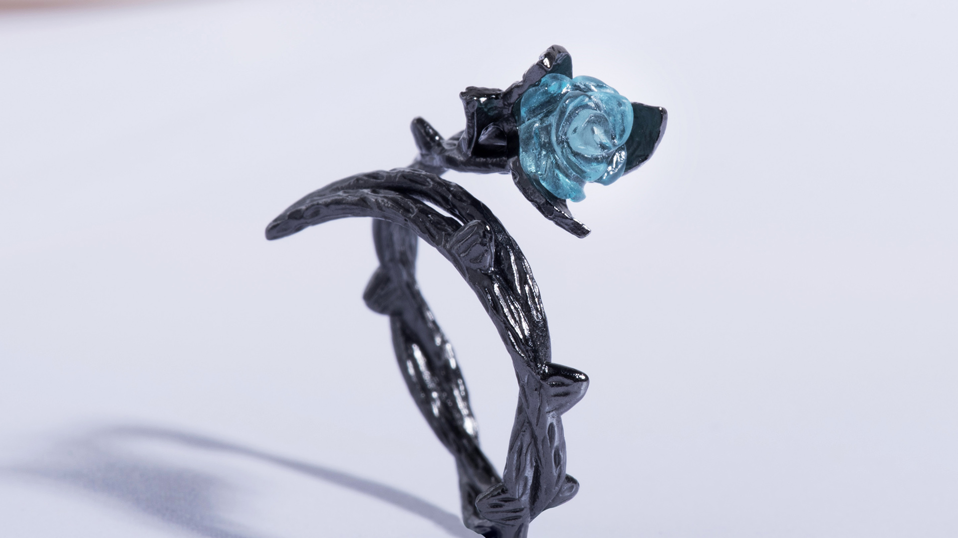 Amazon.com: Rose Ring Black Thorns Flower Ring Sterling Silver 