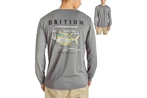 BAITIUM Fishing Shirts for Men Long Sleeve, Mens Fishing Shirts Long Sleeve Hooded, SPF Shirts for Men, Fishing Gear and Equipment