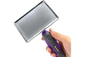 Hertzko Flexible Slicker Brush for Dogs and Cats - Removes Loose Hair, Tangles, and Knots, Flexible Head Contours on Your Pet’s Skin -Large Size Combs for Grooming Matting - Single Sided Brush