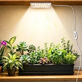 Under Shelf Grow Light, Compact Flat Corded Stick-On Plant Light with Timer | Under Cabinet Grow Light, USB-Powered Corded, 6