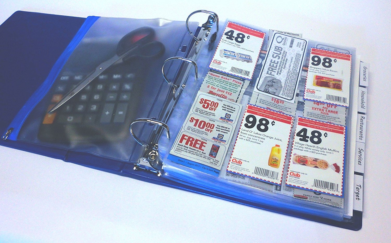 Coupon Saver Binder Bundle, Blue with Free Bonus Sleeve