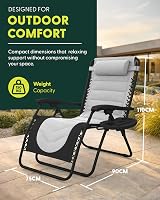 KEPLIN Set of 2 XXL Premium Heavy Duty Padded Two Tone Zero Gravity Chairs view 2