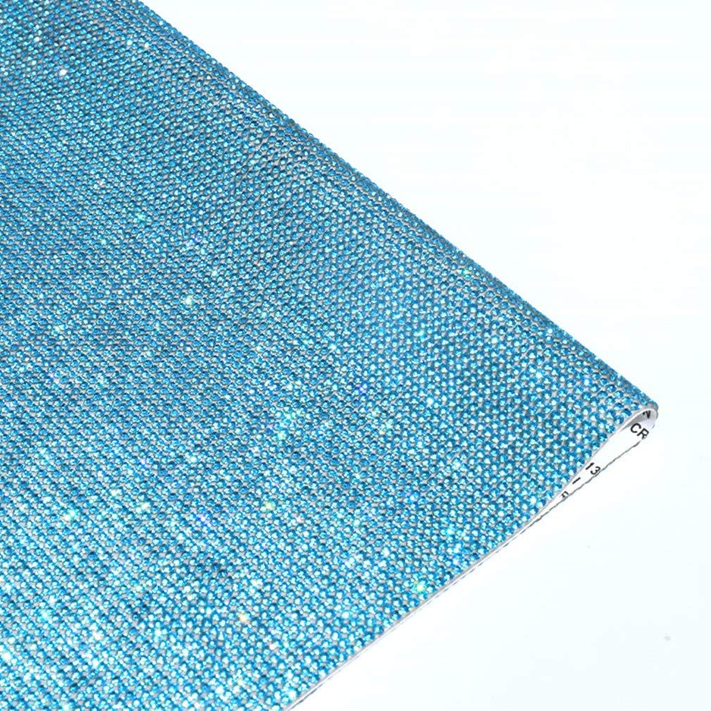 9.4in X 15.7in Bling Crystal Rhinestone DIY Decoration Sticker,Self Adhesive Crystal Sheet with 2mm Rhinestones (Aquamarine)