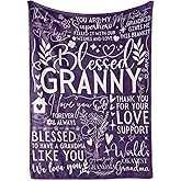 Huglanket Granny Gifts for Grandma on Mothers Day, Soft Flannel Blanket, 65 x 50 inches