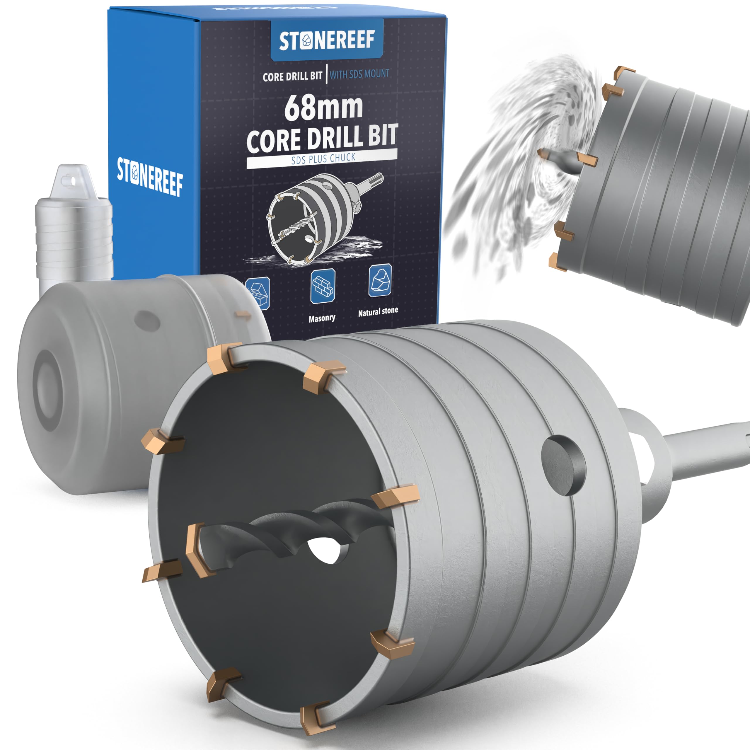 STONE REEF 68 mm SDS Plus Drill Bit, Socket Drill for Concrete and Masonry, 1 Count