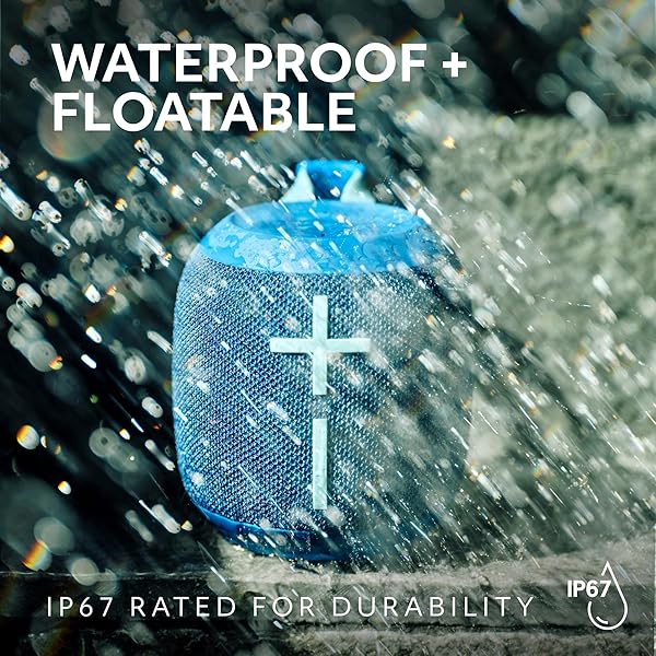 ULTIMATE EARS WONDERBOOM 4 OUTDOOR SPEAKERS BLUETOOTH WATERPROOF WITH BIG BASS & 360-DEGREE SOUND, DUSTPROOF FLOATING WIRELESS SPEAKER, 131FT RANGE – BLUE