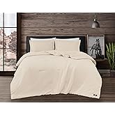 Frye Vintage Washed 100% Cotton 3-Piece Full/Queen Comforter Set in Natural, Solid Color, Oeko-TEX Certified