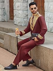 Pacinoble Mens African 2 Piece Set Metallic