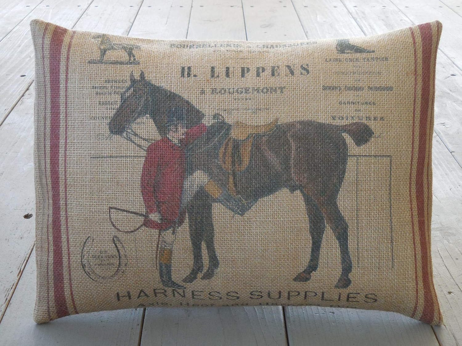 Amazon Com Athena Bacon Feed Sack Equestrian Burlap Pillowcase