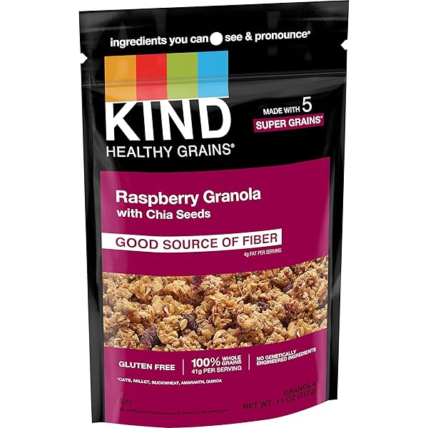 KIND HEALTHY GRAINS CLUSTERS, RASPBERRY WITH CHIA SEEDS...