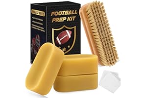 AHIER Football Prep Kit with 3 Wax Blocks & Wooden Brush and Microfiber Cloth, Leather Football Mudding Kit Accessories for S