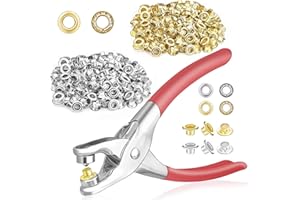 Kettion Grommet Eyelet Plier Set, Handheld Hole Punch Pliers,Grommet Setting Tool, Eyelet Hole Punch Pliers with 200 Metal Ey