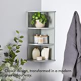 VonHaus Corner Shelf Unit Grey 3 Tier Wall Mounted or Freestanding view 4