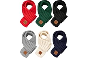 SATINIOR 6 Pcs Warm Kids Knit Winter Scarves Child Warm Scarf Neck Warmer for Boys Girls Toddlers