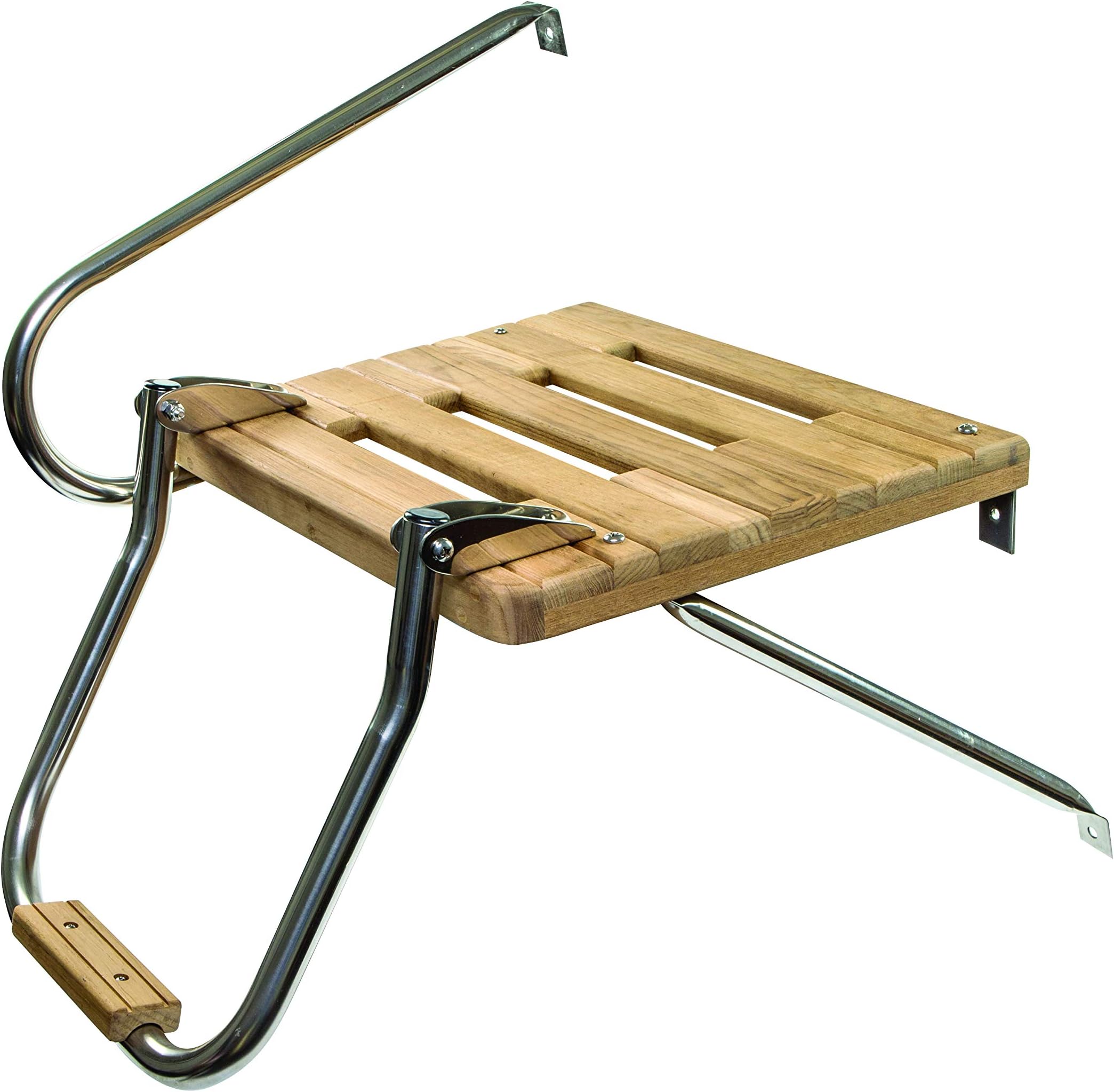Whitecap Teak Boat Swim Platform with Ladder for Outboard Motors