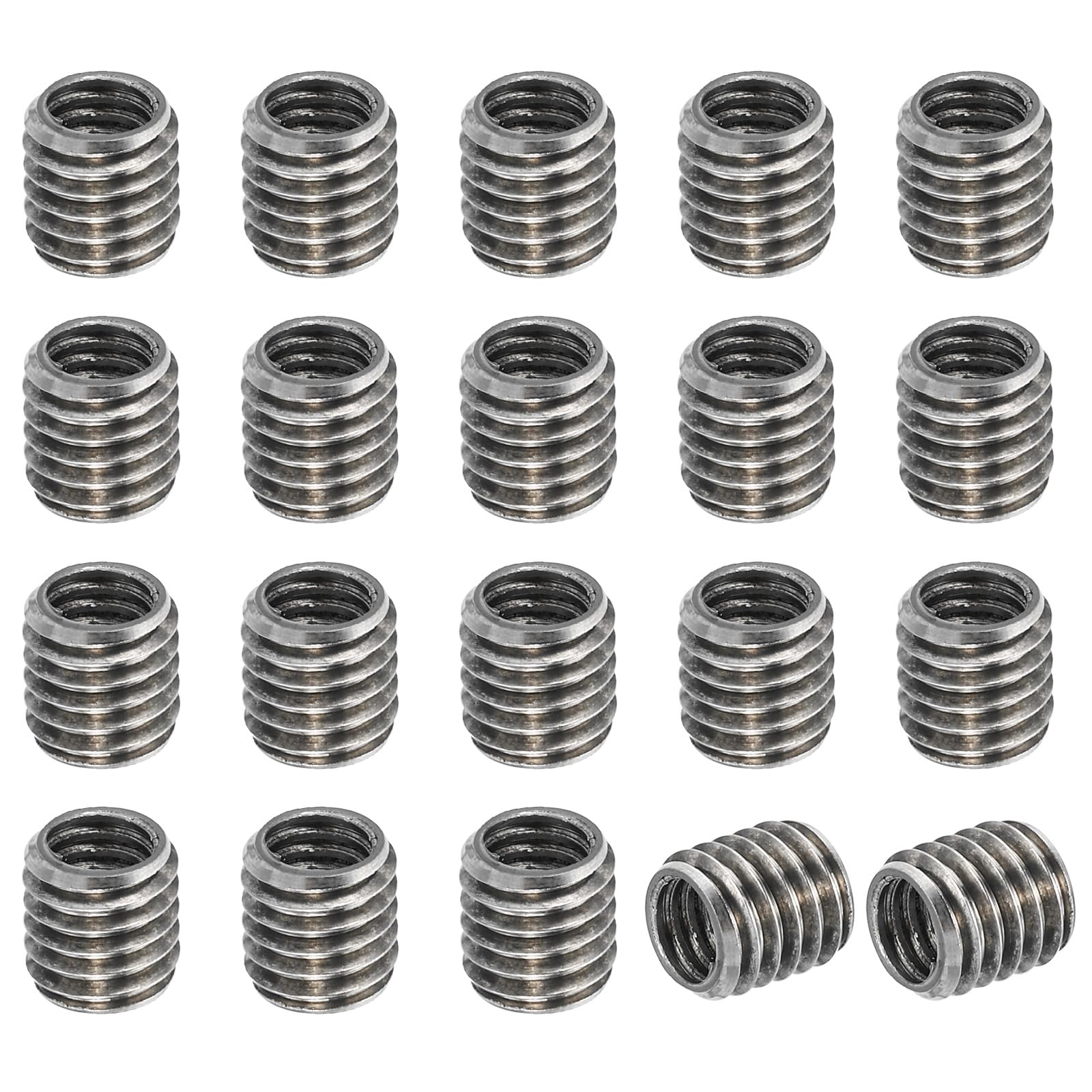 PATIKIL 304 Stainless Steel Thread Adapters Sleeve Reducing Nut, 20 Pcs M8x1.25 Male to M6x1.0 Female Repair Insert Nut Screw Reducer 8mm