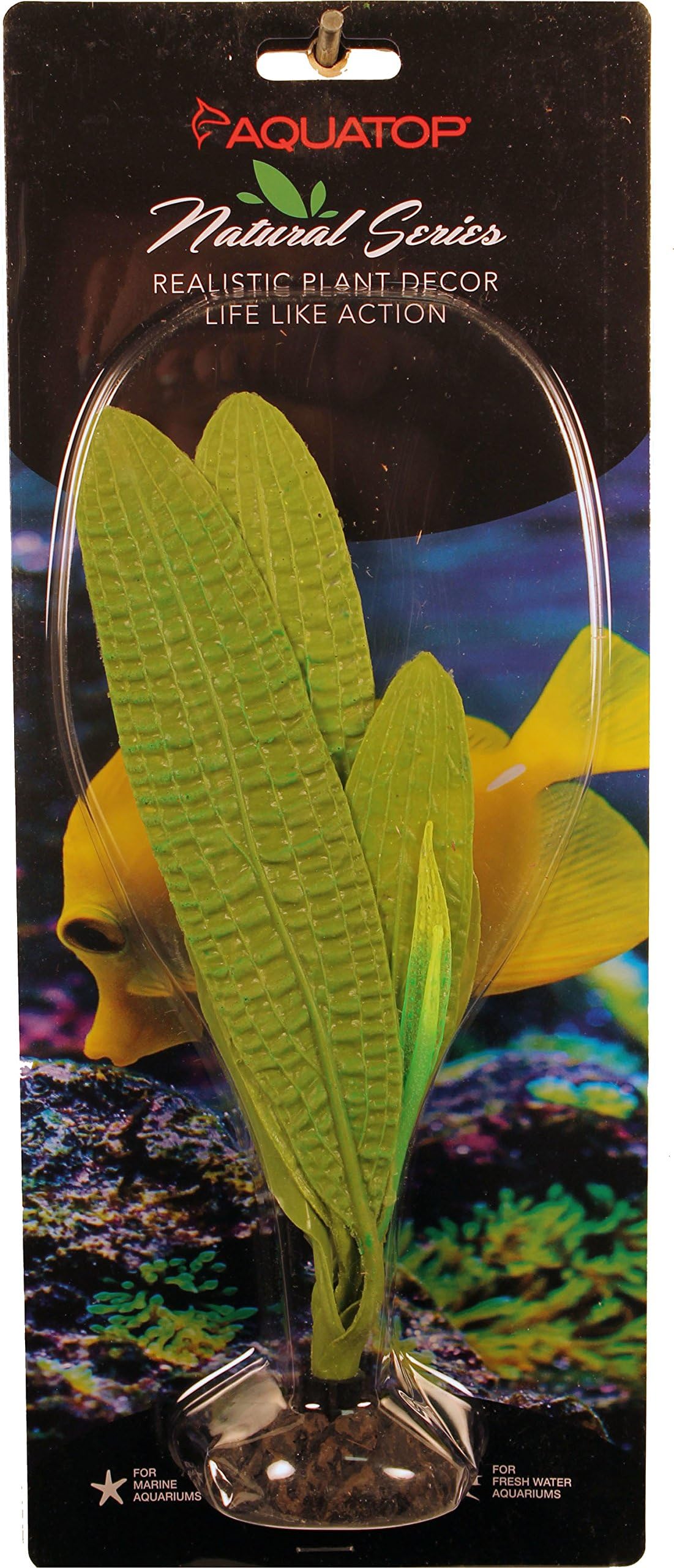 Aquatop Aquatic Supplies 003652 Silicone Aquarium Plant Madagascar Lace Green, 10 in