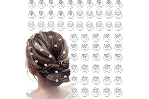 LAPOHI 60 PCS 4 Shapes Gems Rhinestone Twister Hair Studs Set Diamond Spiral Pearl Flower Jewels Hair Pins Sticks for Wedding, Bridal, Prom, Party and Special Occasion, Butterfly