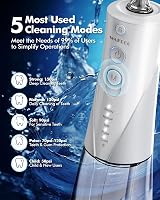Wafloo Water Flosser 5 Modes 6 Nozzles 300ml Tank USB Rechargeable IPX7 view 2