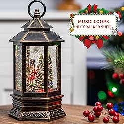 Musical Christmas Snow Globe Lantern Lighted
