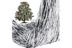 Timgle 20000 Pcs Icicle Tinsel Strands for Christmas Tree Tinsel Foil Fringes Shiny Icicles Garland for Christmas Tree Party Decor Birthday Supplies (Silver)