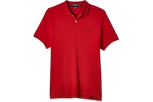U.S. Polo Assn. Men's Solid Short Sleeve Interlock Polo Shirt, Golf Shirts for Men, Business Casual Polos