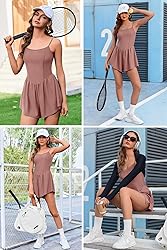Ekouaer Womens Summer Sleeveless Workout Rompers