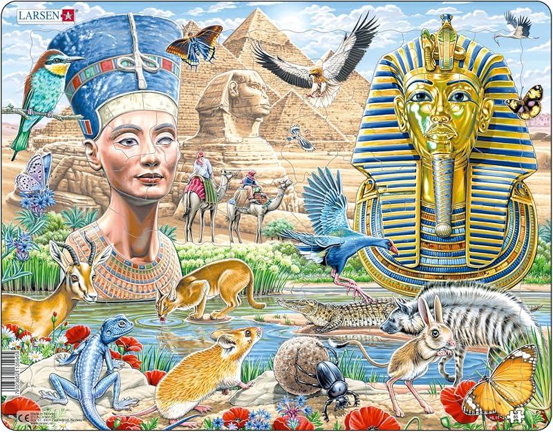 Larsen HL11 Sphinx Pyramids Egyptian Wildlife 85 Piece Tray Jigsaw Puzzle