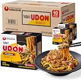 Nongshim Yaki Udon Teriyaki, Stir-Fry Korean Instant Udon Noodles, 10 Pack | Stir-fry udon noodles with soy, garlic and onion sweetness, separate sauce pouch, one-pan preparation