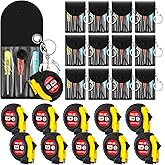 Jutom 24 Pcs Mini Tape Measure Keychain Bulk Mini Screwdriver Keychain Set Adult Tool Party for Men Valentine's Day Gifts