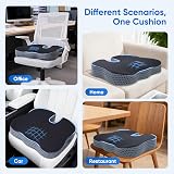 QUTOOL Large Memory Foam Seat Cushion for Office Chair Ergonomic U Shape Thick view 9