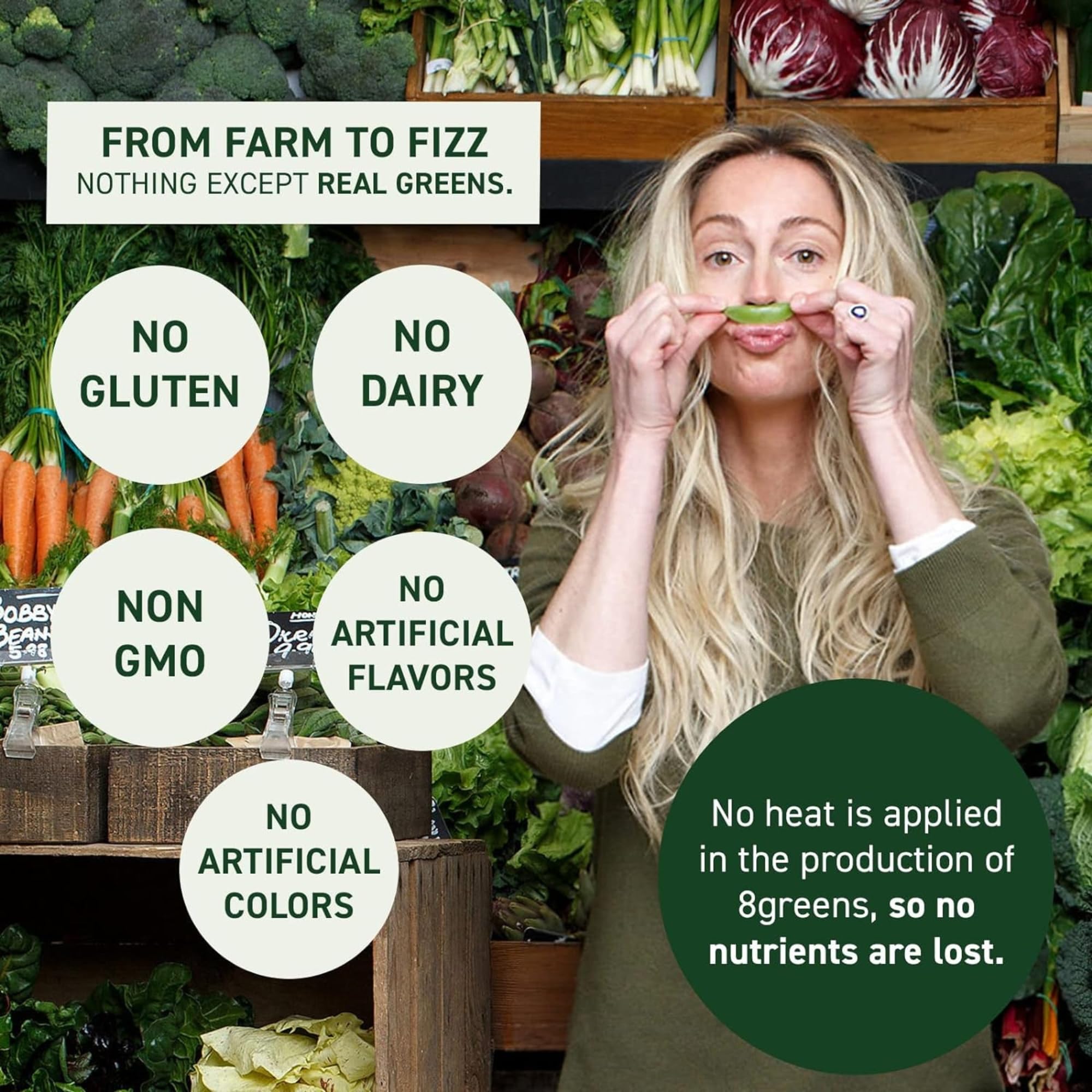 8Greens Daily Greens Effervescent Tablets Superfood Booster, Energy