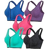 Hiking Gril Women's Zip Front Sports Bra Wireless Post-Surgery Yoga Bras