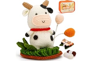 Crochetobe Crochet Kit for Beginners, Crochet Animal Kit with Detailed Instruction and Video Tutorials, Complete Crochet Starter Kit for Adults Kids, Large Crochet