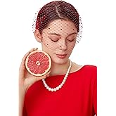 BABEYOND 1920s Flapper Fascinator Mesh Veil Headband Bridal Wedding Tea Party Fascinator Veil with Rhinestone for Women